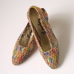 vintage Margaret J heels | vintage 80s woven heels